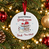 Ceramiczna Zawieszka na Choinkę dla Mamy i Dziecka - okrągła