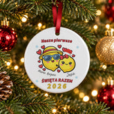 Ceramiczna Zawieszka na Choinkę dla Mamy i Dziecka - okrągła