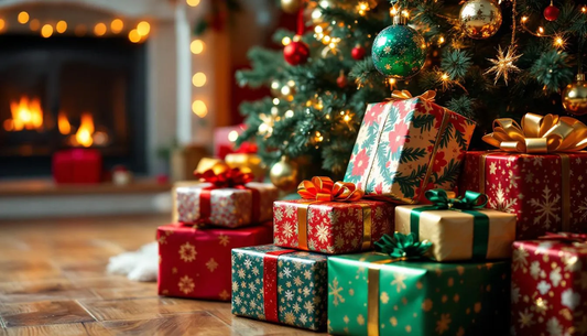 Pod choinką znajdują się kolorowo zapakowane prezenty świąteczne, które czekają na rozdanie podczas świąt Bożego Narodzenia. Każdy z tych upominków to potencjalny idealny prezent, który może wywołać uśmiech na twarzy obdarowanej osoby.