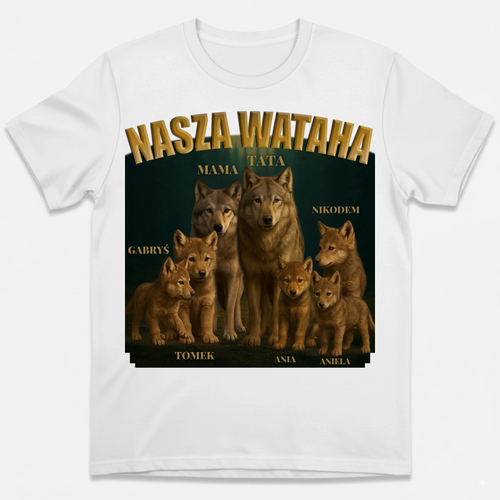 Koszulka dla rodziny - personalizowana wataha wilków z imionami
