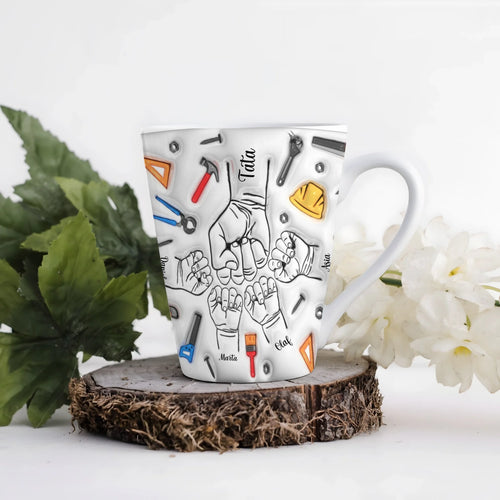 Kubek Latte Dla Taty | Personalizowany Z Imionami 1-6 Efekt 3D #1647