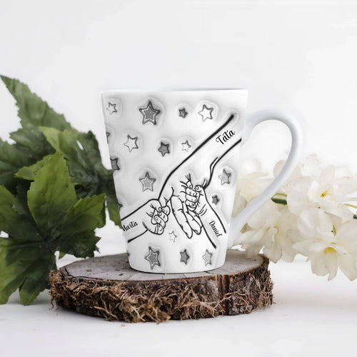Kubek Latte Dla Taty | Personalizowany Z Imionami 1-6 Efekt 3D #1650