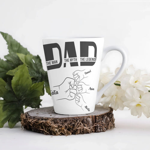 Kubek Latte Dla Taty | Personalizowany Z Imionami 1-6 Efekt 3D #1657